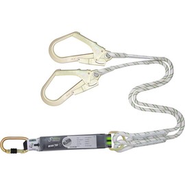 KRATOS 1.5m Twin Tail Rope Lanyard with Steel Scaffold Hooks